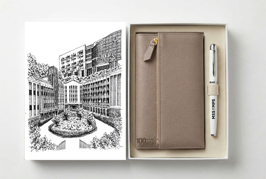 Premium Zipper Notebook Gift Set (Beige)
