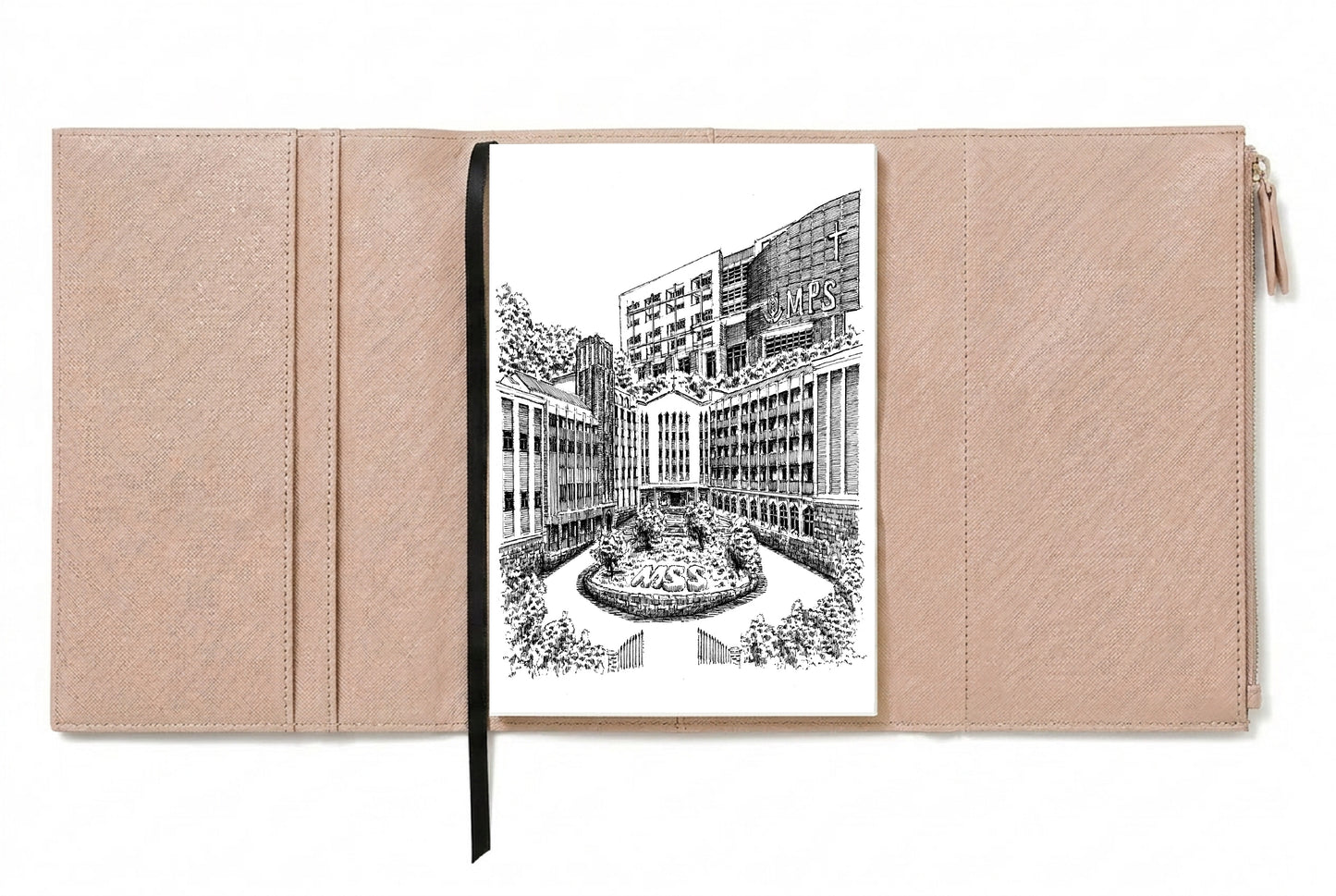 Premium Zipper Notebook Gift Set (Beige)